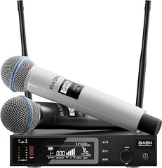 BASN UHF Dual Channel Wireless Microphone System