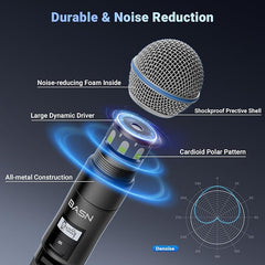 BASN UHF Dual Channel Wireless Microphone System