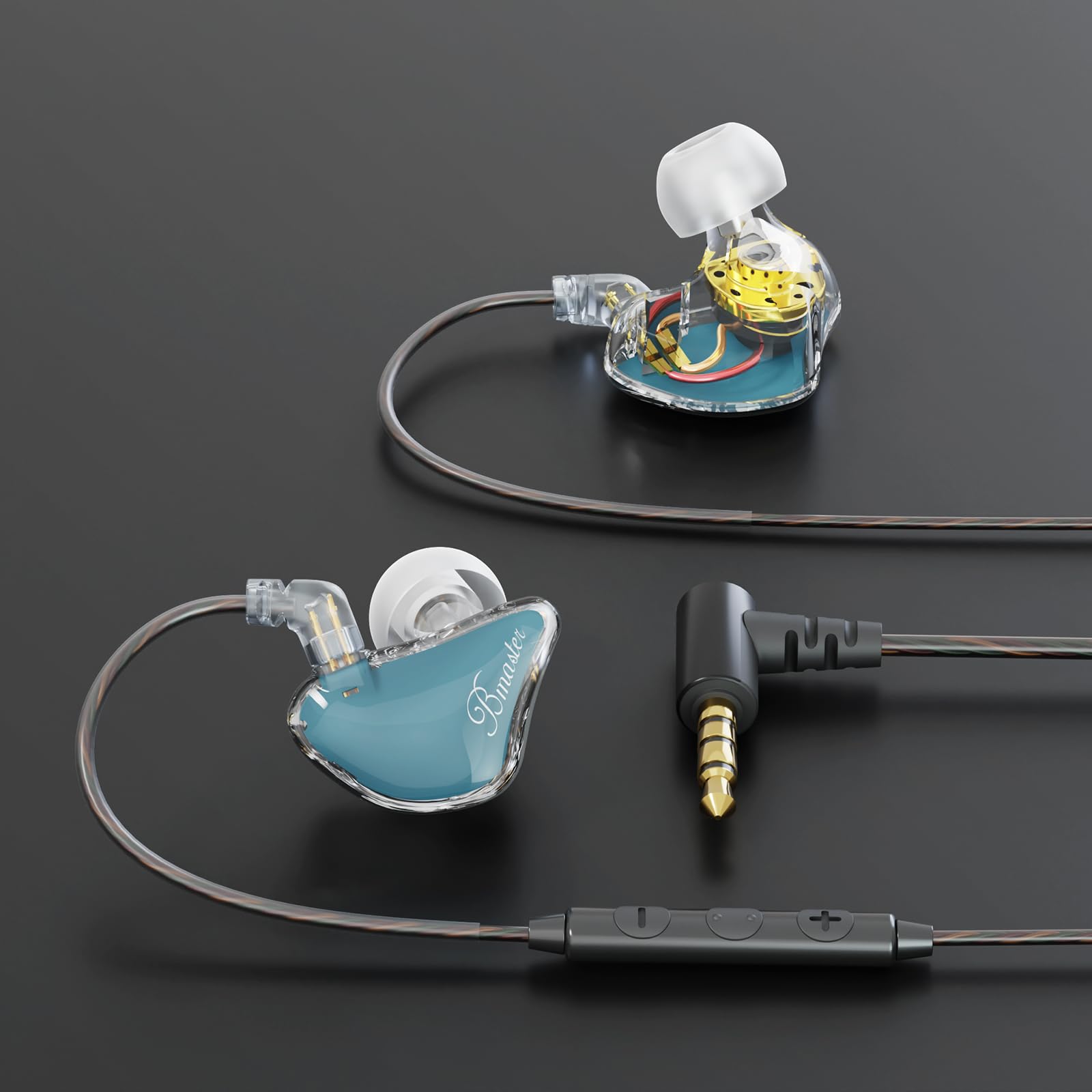 BASN Bmaster 2-Pin Triple Drivers in Ear Monitor Headphone Blue