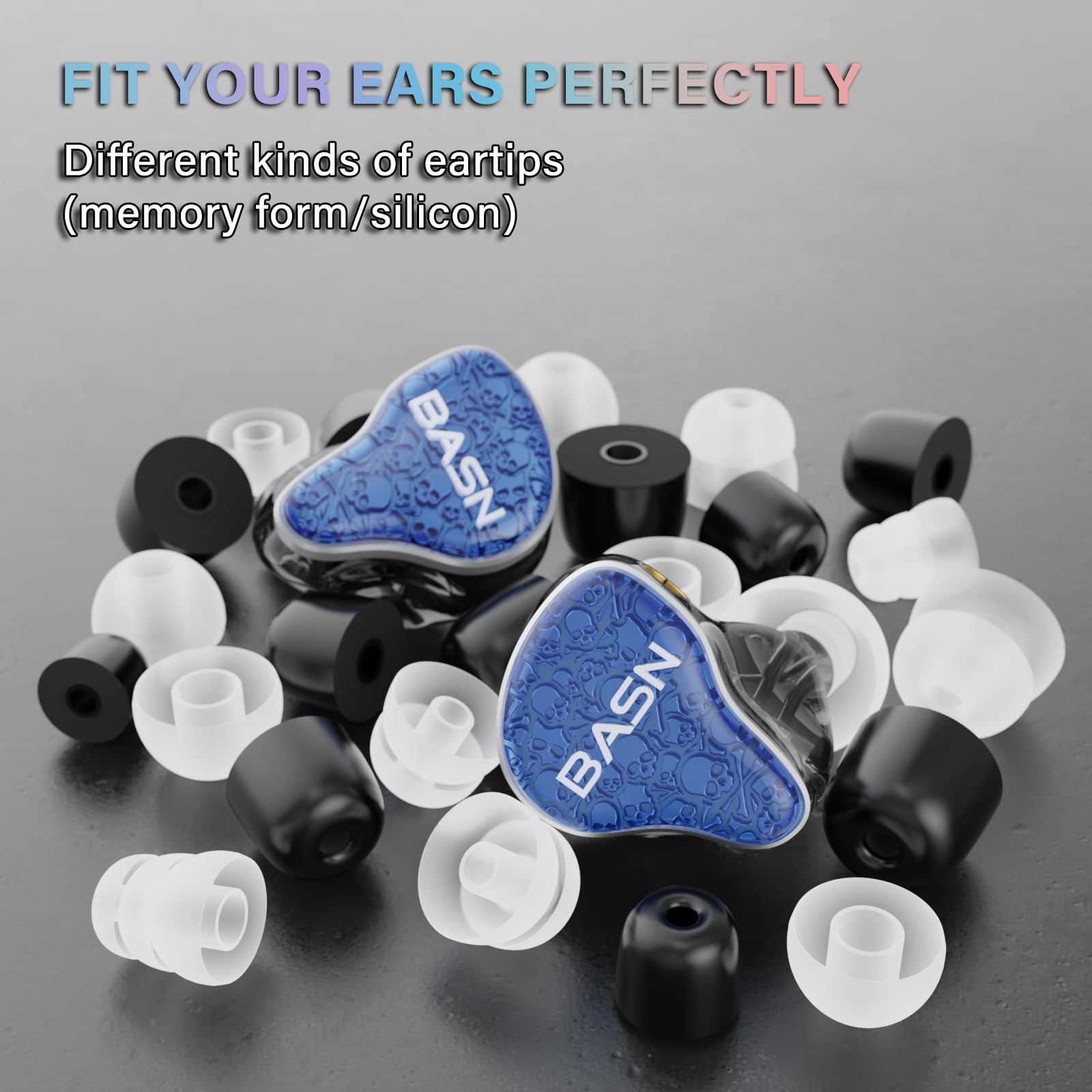 BASN Bmaster5 Five Drivers (1DD+4BA) MMCX Connector In Ear Monitor Headphone (Baltic Blue)