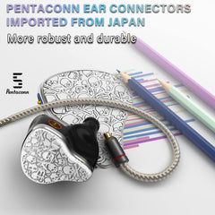 BASN Bmaster5 Five Drivers (1DD+4BA) PE Connector In Ear Monitor Headphone (Glacier White)