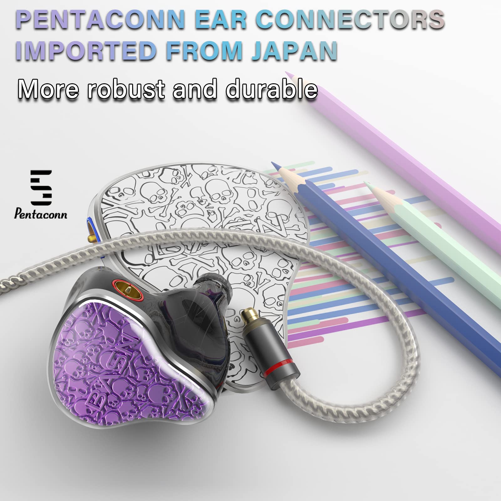 BASN Bmaster5 Five Drivers (1DD+4BA) PE Connector In Ear Monitor Headphone (Purple)