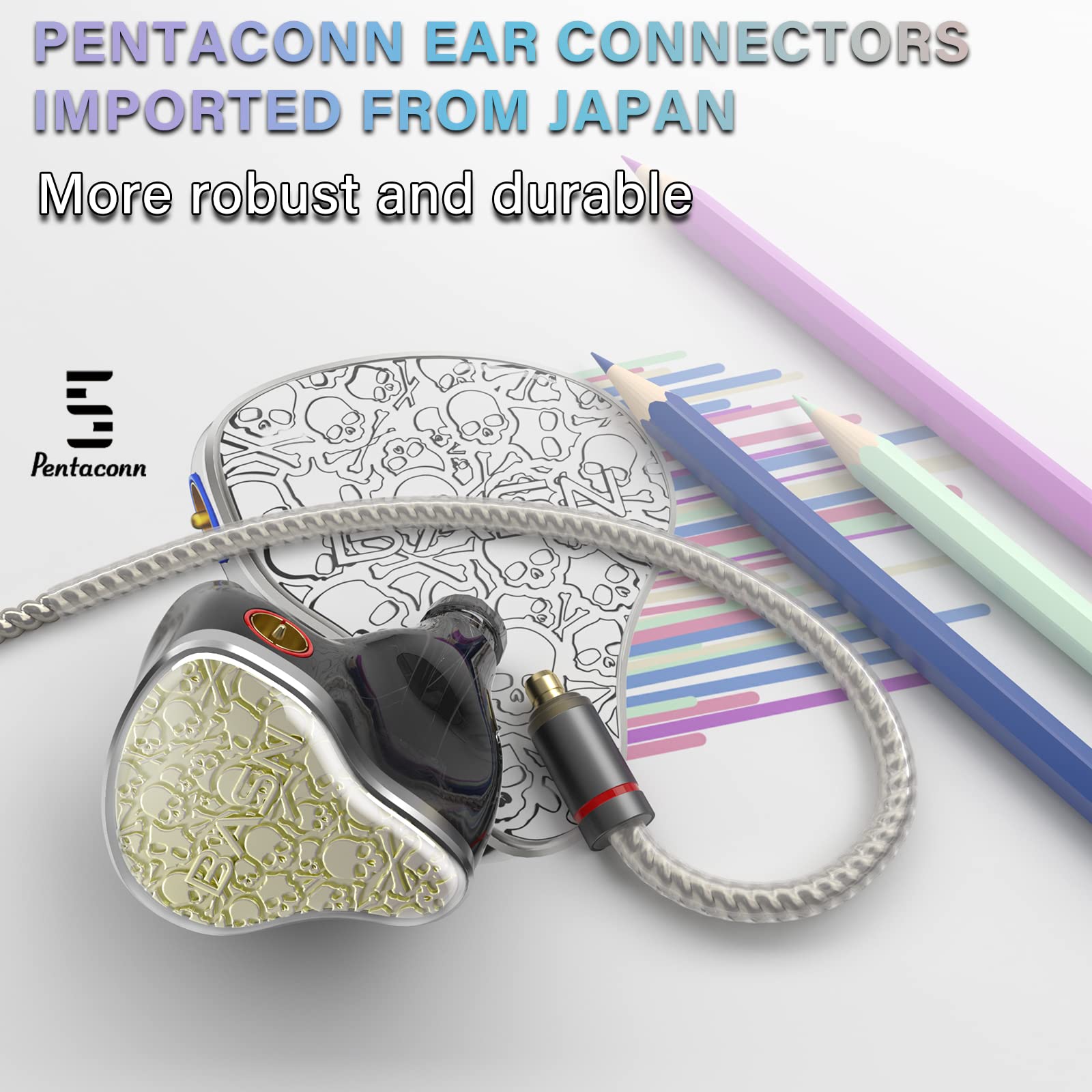 BASN Bmaster5 Five Drivers (1DD+4BA) PE Connector In Ear Monitor Headphone (Starlight Gold)