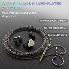 BASN Bmaster5 Five Drivers (1DD+4BA) PE Connector In Ear Monitor Headphone (Starlight Gold)