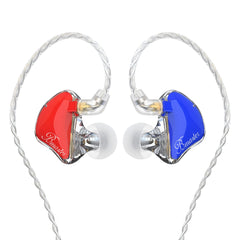 BASN Bmaster Pro Triple Drivers in Ear Monitor Headphone Red-Blue