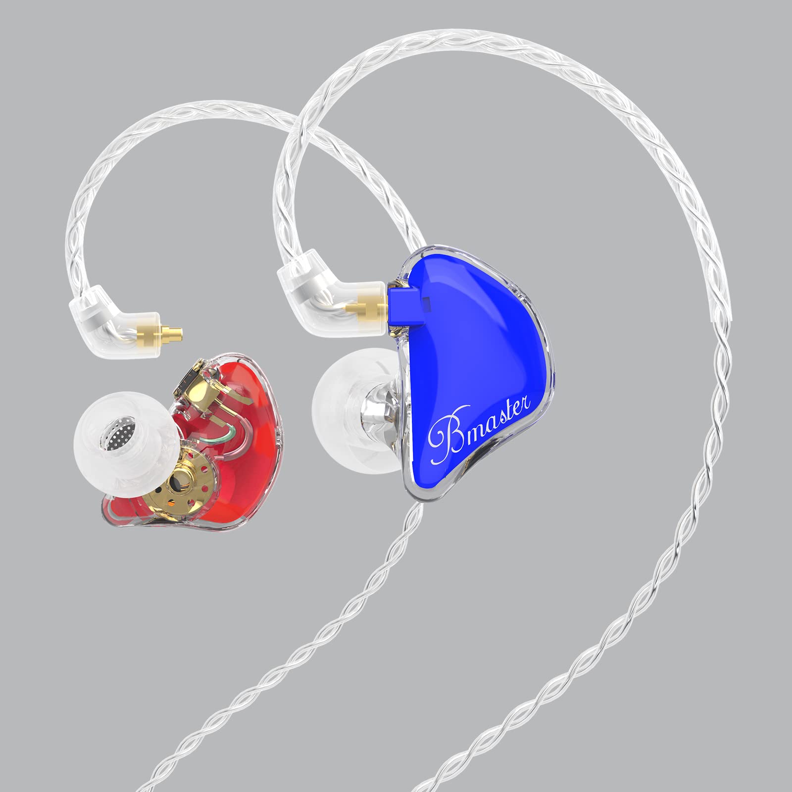 BASN Bmaster Pro Triple Drivers in Ear Monitor Headphone Red-Blue