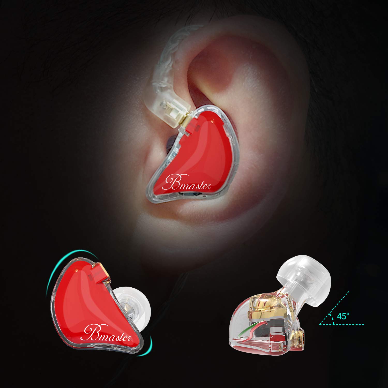 BASN Bmaster Triple Drivers in Ear Monitor Headphone(Red) – Basn audio