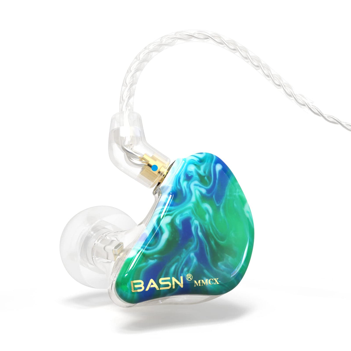 BASN MMCX in Ear Monitor Triple Driver Noise Isolating Headphones Ice Green