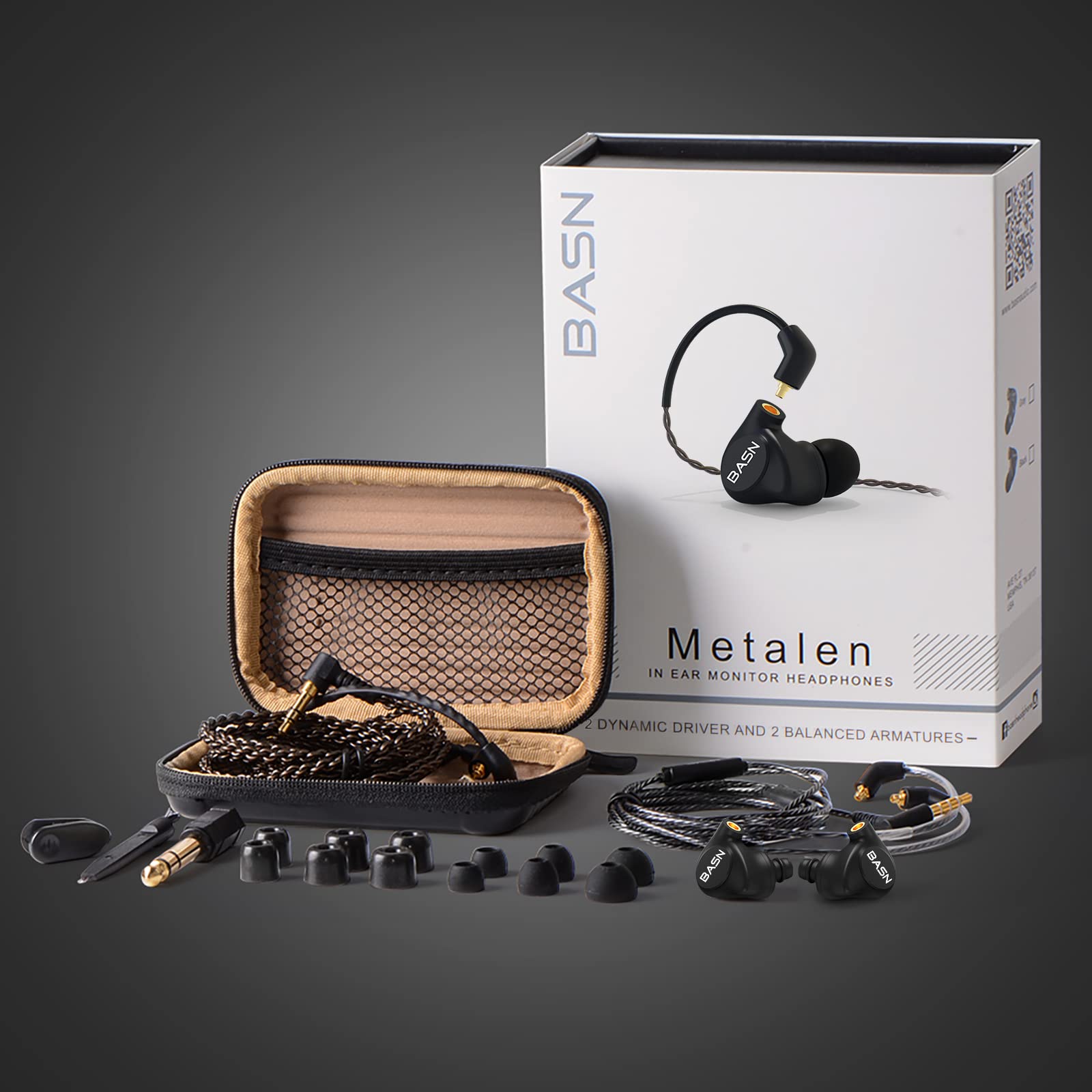 BASN Metalen Drivers HiFi (2DD+2BA) In-Ear Monitor Headphones