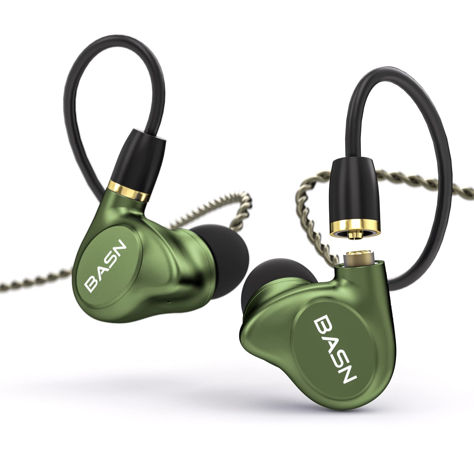 BASN Metalen 4 Drivers HiFi (2DD+2BA) In-Ear Monitor Headphones Green