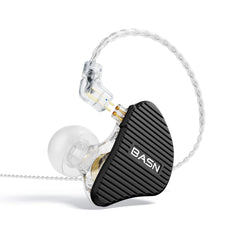 BASN Mix-PD 2-Pin Planar Driver+Dynamic Driver HiFi in Ear Monitor Earphone (Black)