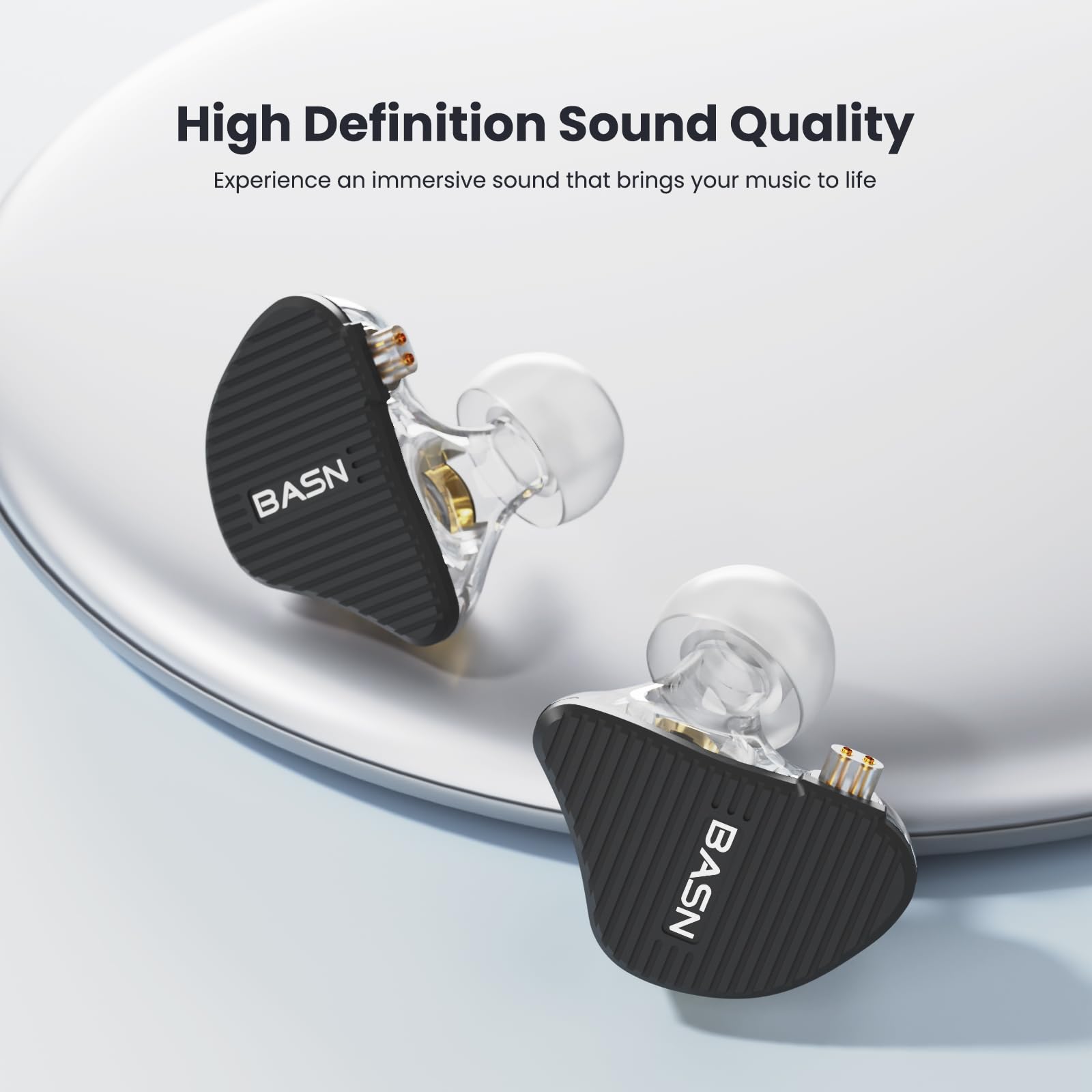 BASN Mix-PD 2-Pin Planar Driver+Dynamic Driver HiFi in Ear Monitor Earphone (Black)