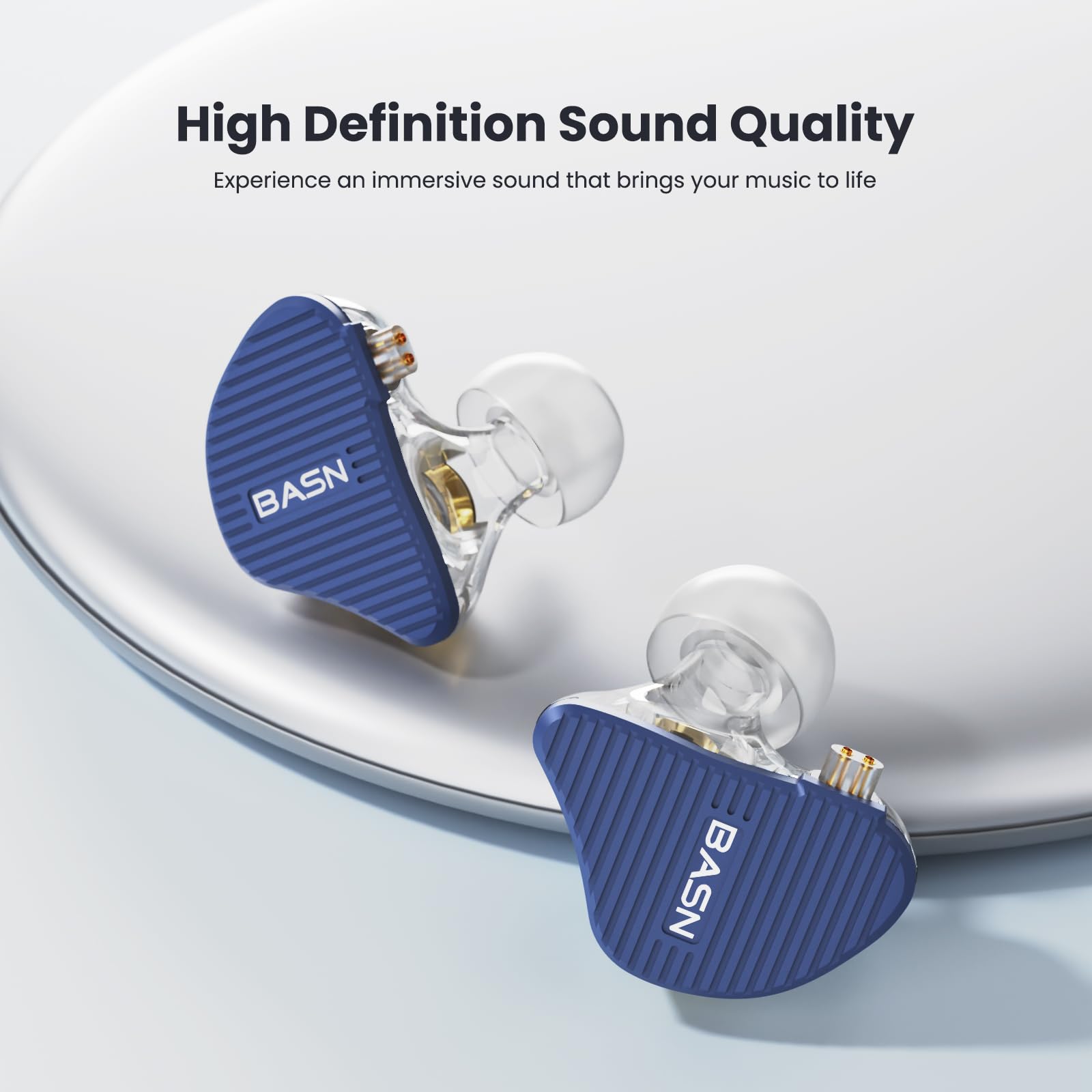 BASN Mix-PD 2-Pin Planar Driver+Dynamic Driver HiFi in Ear Monitor Earphone (Blue)