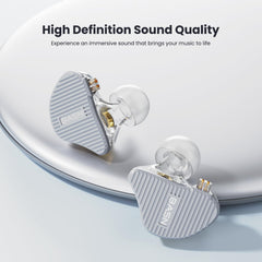 BASN Mix-PD 2-Pin Planar Driver+Dynamic Driver HiFi in Ear Monitor Earphone (Silver)