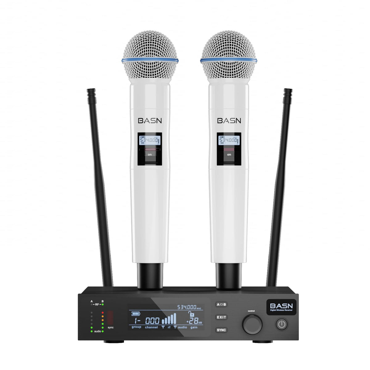 BASN UHF Dual Channel Wireless Microphone System