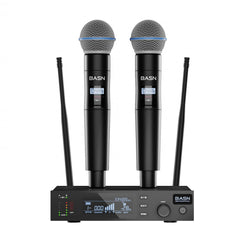 BASN UHF Dual Channel Wireless Microphone System