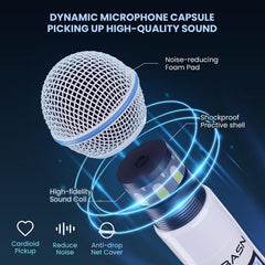 BASN UHF Dual Channel Wireless Microphone System